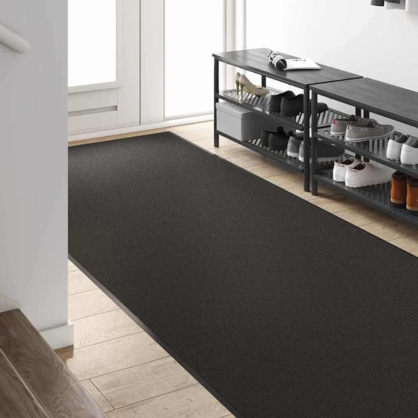 vidaXL Ovenmatto Musta 120 x 300 cm 100% polyamidi