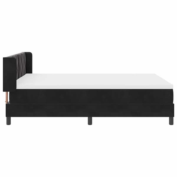 vidaXL Box spring seng med madras Sort 190 x 140 cm Polyester