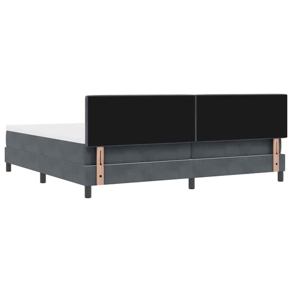 vidaXL Box spring seng med madras Mørkegrå 200 x 200 cm Fløjl