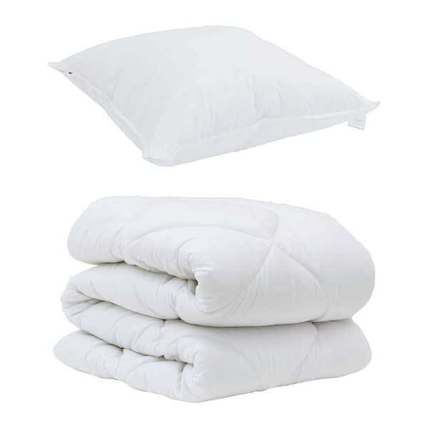 vidaXL Dyne med pude 2 pcs Hvid Microfiber