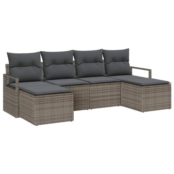 vidaXL Sofa Sæt 6 pcs Grå polyrattan