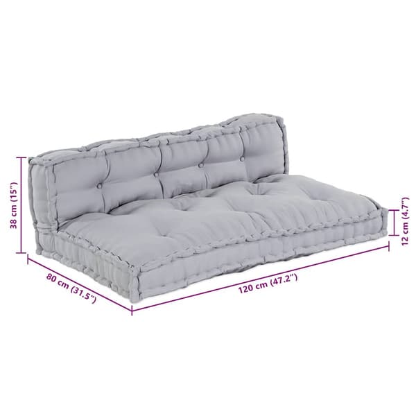 vidaXL Modulært patchwork sofa 2 pcs Grå 120 x 80 x 38 cm Stof