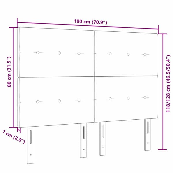 vidaXL Hovedgærde Sort 180 cm Fløjl