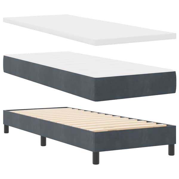 vidaXL Box spring seng med madras Mørkegrå 200 x 80 cm Polyester
