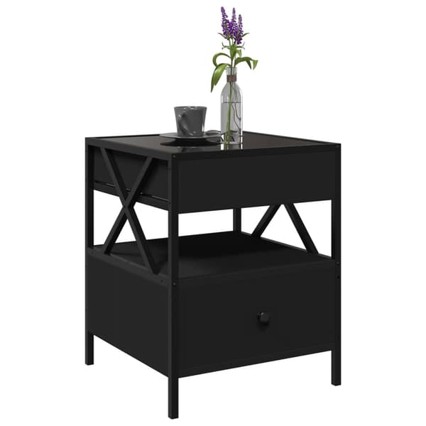 vidaXL sofabord med Infinity LED-lys 40x40x51 cm sort