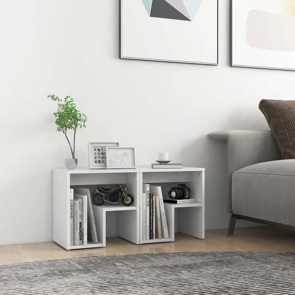 vidaXL sengeskabe 2 stk. 40x30x40 cm spånplade hvid