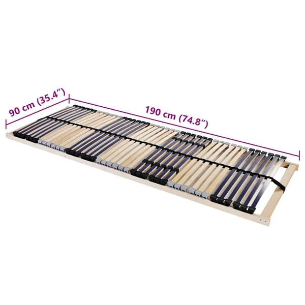 vidaXL Lamelbund Brun 90 x 190 cm Solid bøg
