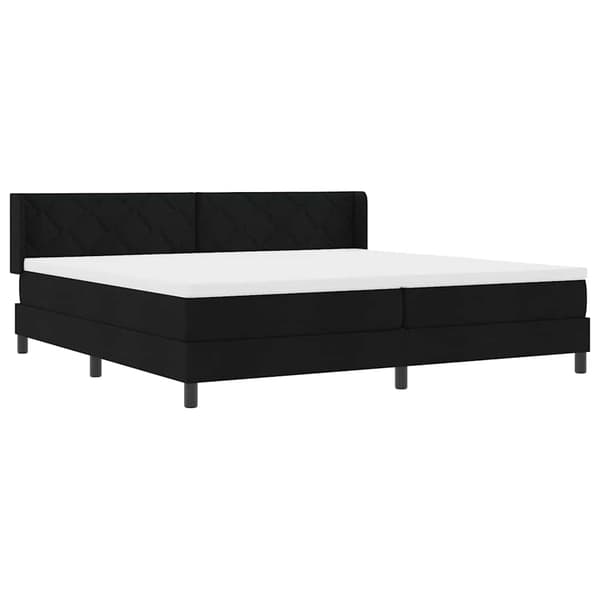 vidaXL Box spring seng med madras Sort 200 x 200 cm Polyester