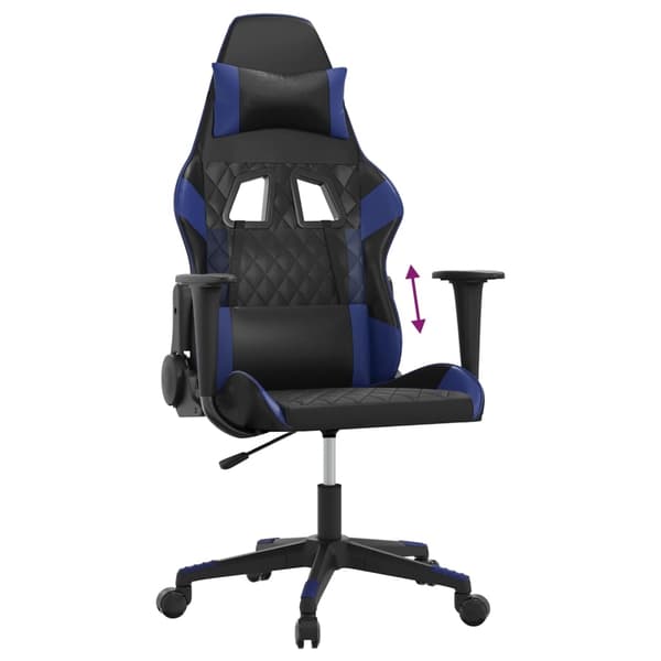 vidaXL gamingstol kunstlæder sort og blå