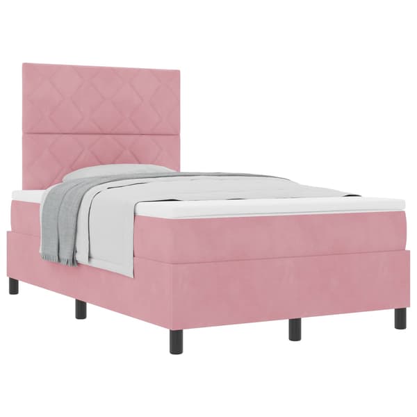 vidaXL Box spring seng med madras Lyserød 120 x 200 cm Stof