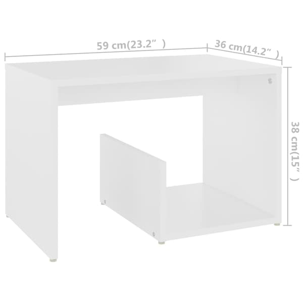 vidaXL sidebord 59x36x38 cm spånplade hvid