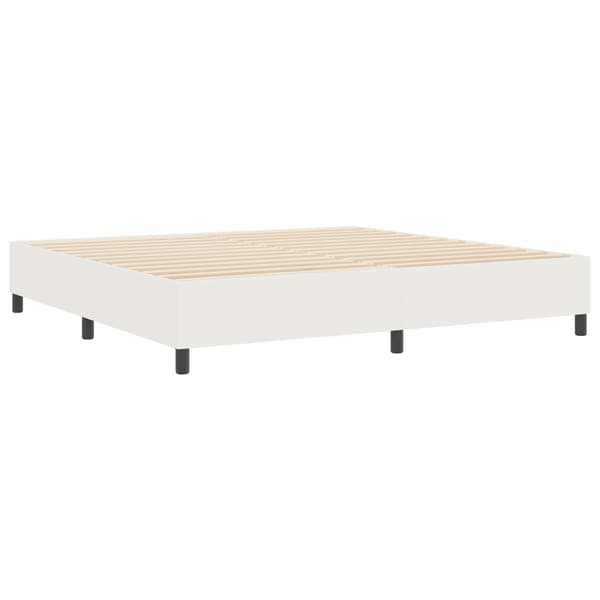 vidaXL Platform sengestel Creme 200 x 200 cm Velourstof