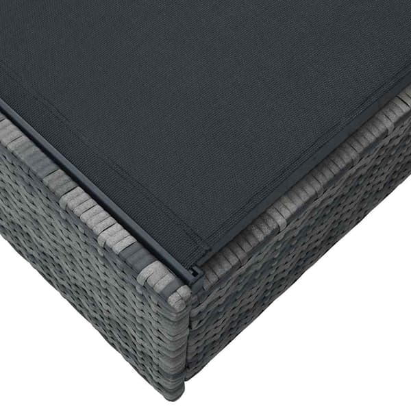 vidaXL Solstol Grå 200.5 x 70 x 75 cm polyrattan