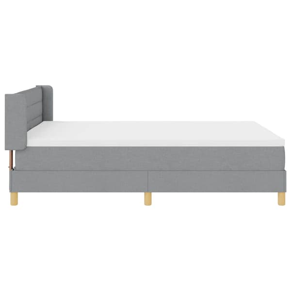 vidaXL Box spring seng med madras Lysegrå 200 x 140 cm Polyester