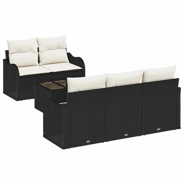 vidaXL Havesofa Sæt Sort polyrattan