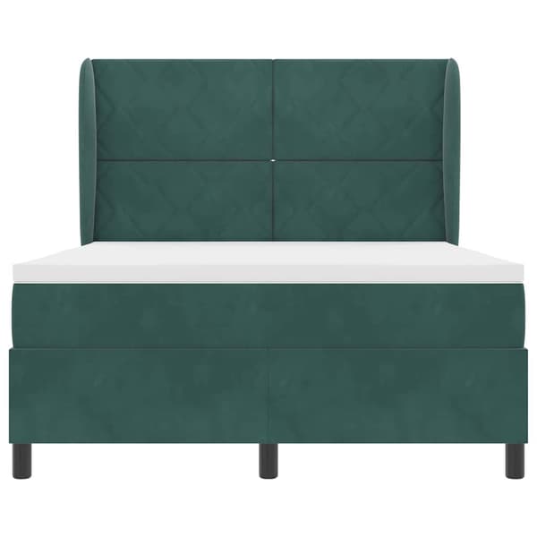vidaXL Box spring seng med madras Mørkegrøn 190 x 140 cm Polyester
