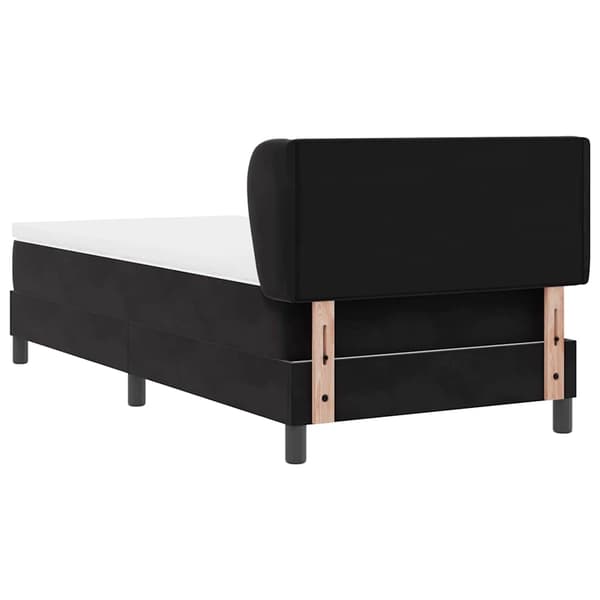 vidaXL Box spring seng med madras Sort 90 x 190 cm Fløjl