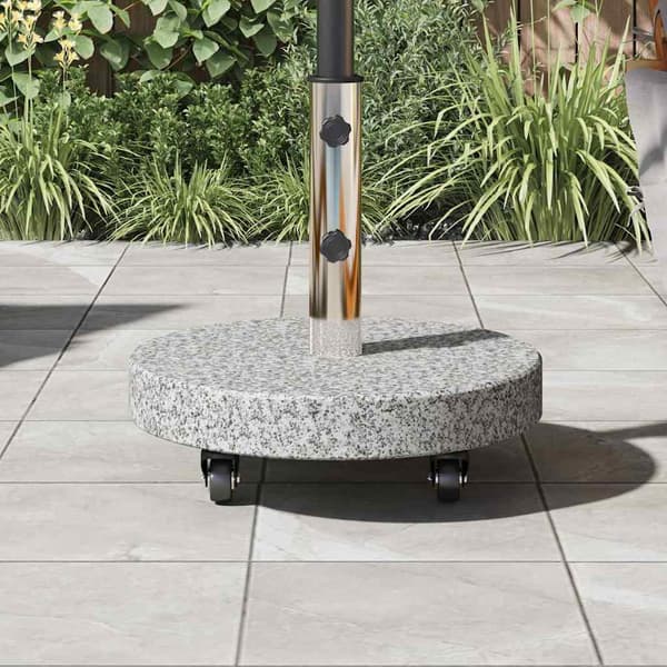 vidaXL Parasolfod Grå 45 x 45 x 45 cm Granit og Rustfrit Stål