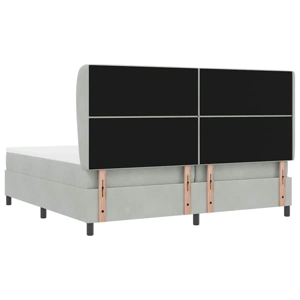 vidaXL Box spring seng med madras Lysegrå 200 x 200 cm Polyester