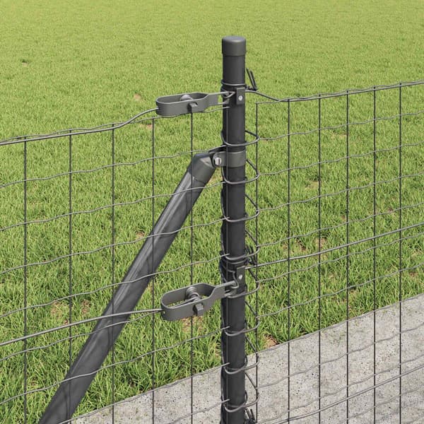 vidaXL Hegnspæl 13 pcs Grå Stål