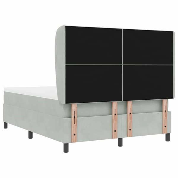 vidaXL Box spring seng med madras Lysegrå 200 x 140 cm Polyester