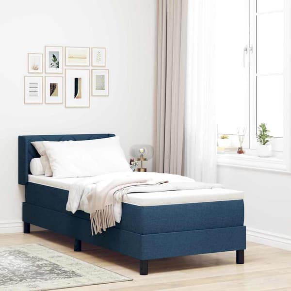 vidaXL Box spring seng med madras Blå 200 x 80 cm Polyester