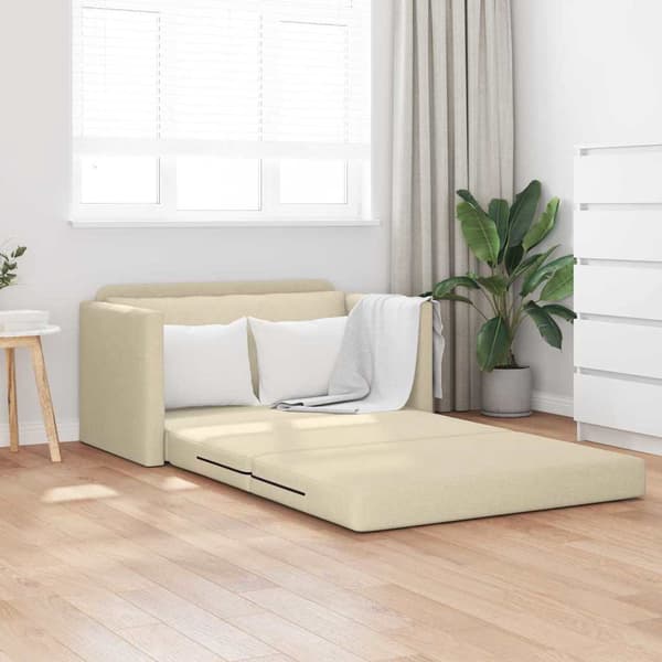 vidaXL Sovesofa 110cm Creme Stof