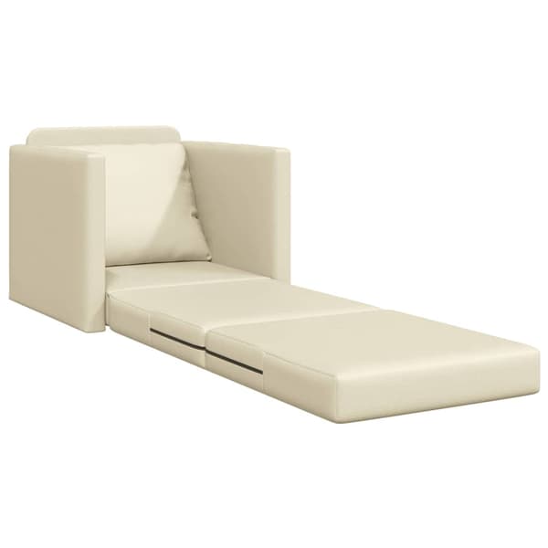 vidaXL Sovesofa 60cm Creme Kunstlæder