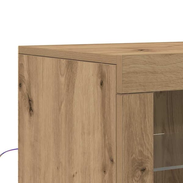 vidaXL LED Sideboard 2 pcs Artisan Egetræ 41 x 37 x 67 cm