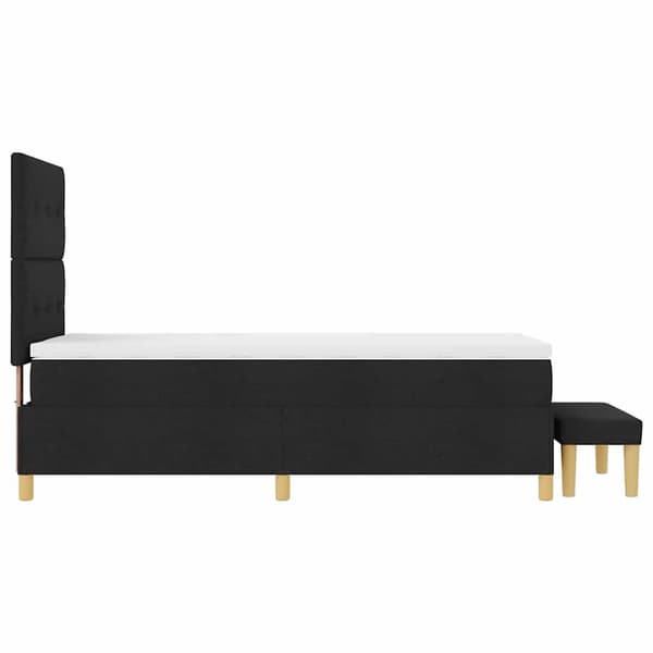 vidaXL Box spring seng med madras Sort 100 x 200 cm Stof