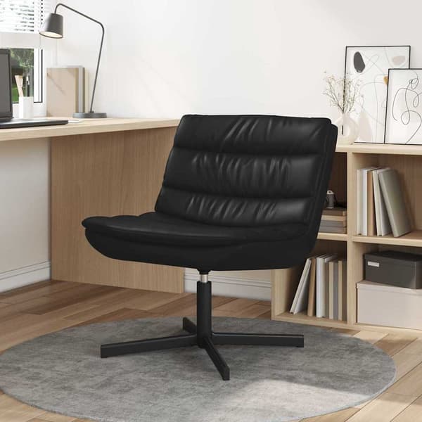 vidaXL Drejestol Sort 63 x 75 x 76 cm PU