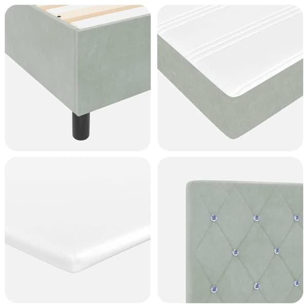 vidaXL Box spring seng med madras Lysegrå 200 x 200 cm Polyester