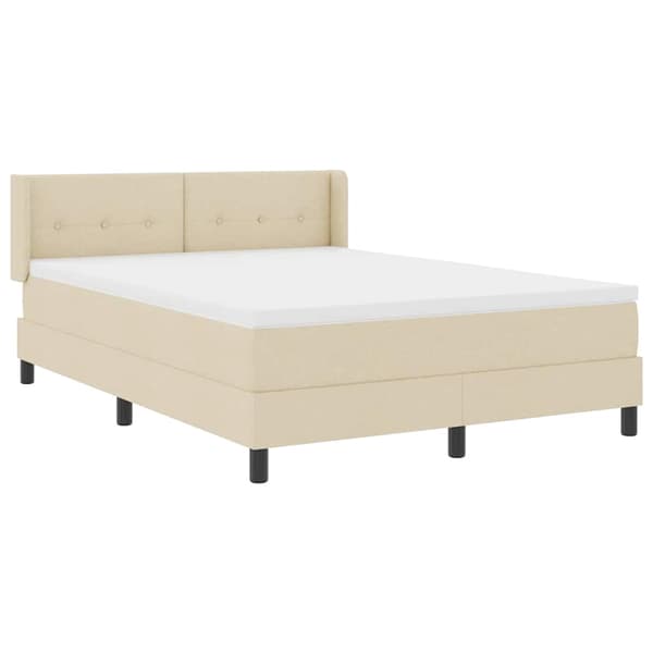 vidaXL Box spring seng med madras Creme 190 x 140 cm Polyester