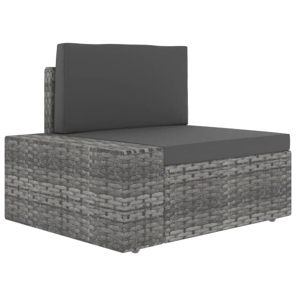vidaXL loungesæt til haven 9 dele polyrattan grå