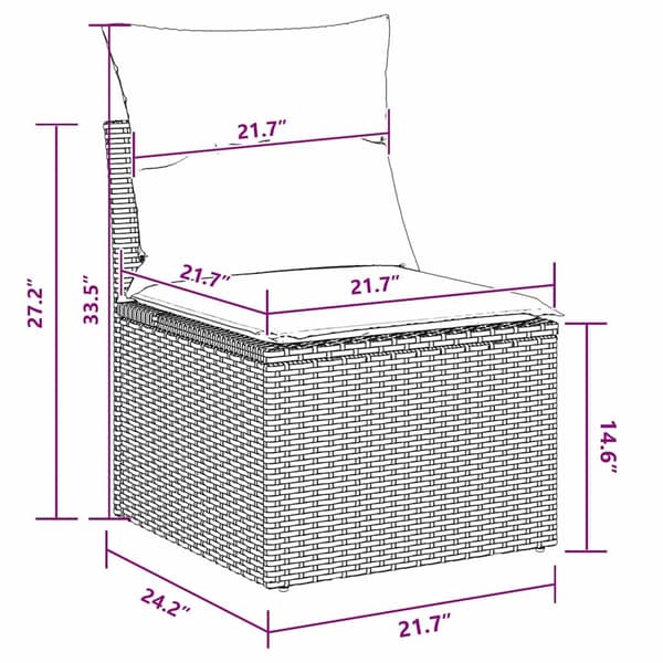 vidaXL Havesofa Sæt 8 pcs Sort polyrattan
