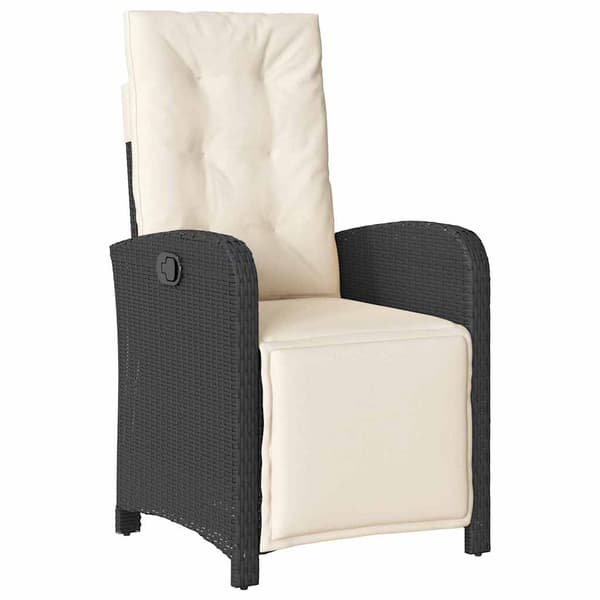 vidaXL Have Spisebordssæt 7 pcs Sort polyrattan