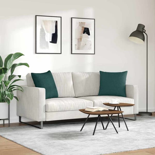 vidaXL Sofapuder 2 pcs Mørkegrøn 50 x 50 cm Stof