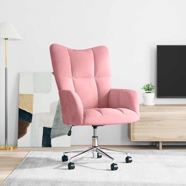 vidaXL lænestol fløjl pink
