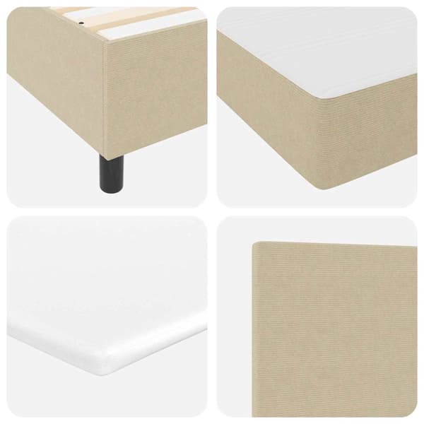 vidaXL Box spring seng Lys Grå og Hvid 120 x 190 cm Velourstof