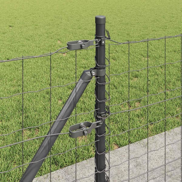 vidaXL Hegn med stolper Grå 0.4 x 25 m Stål