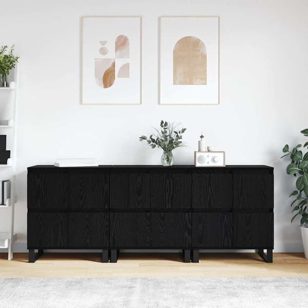vidaXL Sideboard 3 pcs Sort eg 60 x 35 x 70 cm