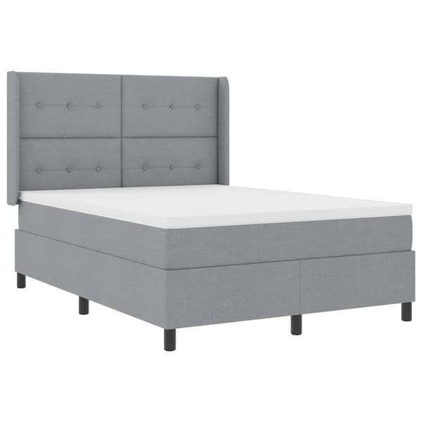 vidaXL Box spring seng med madras Lysegrå 200 x 160 cm Stof