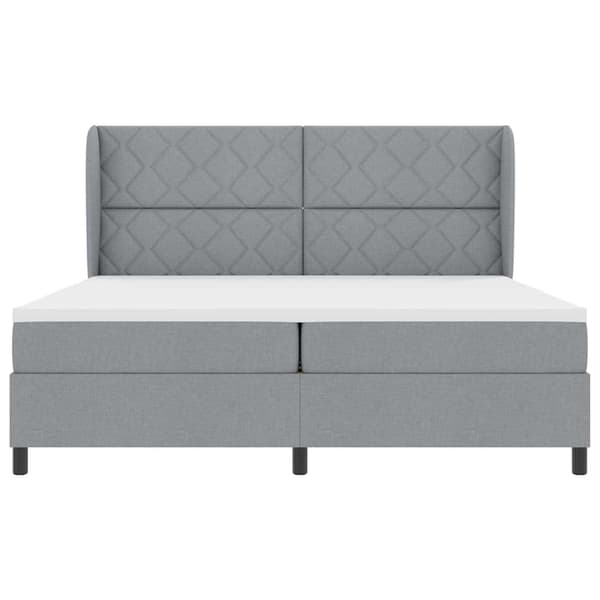 vidaXL Box spring seng med madras Lysegrå 200 x 200 cm Stof