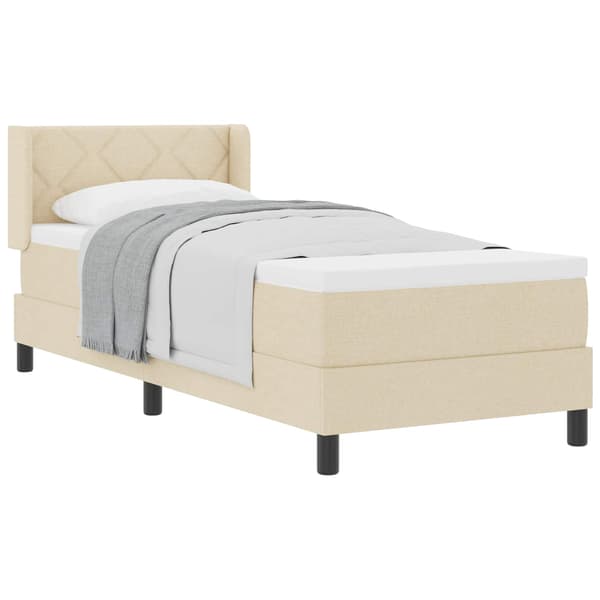vidaXL Box spring seng med madras Creme 200 x 80 cm Polyester