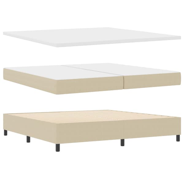 vidaXL Box spring seng Lys Grå og Hvid 200 x 200 cm Velourstof