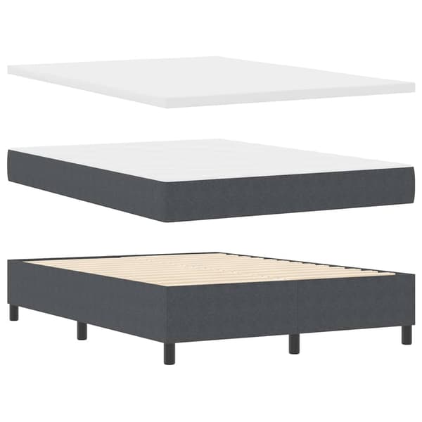 vidaXL Box spring seng Mørkegrå og Hvid 203 x 140 x 60 cm