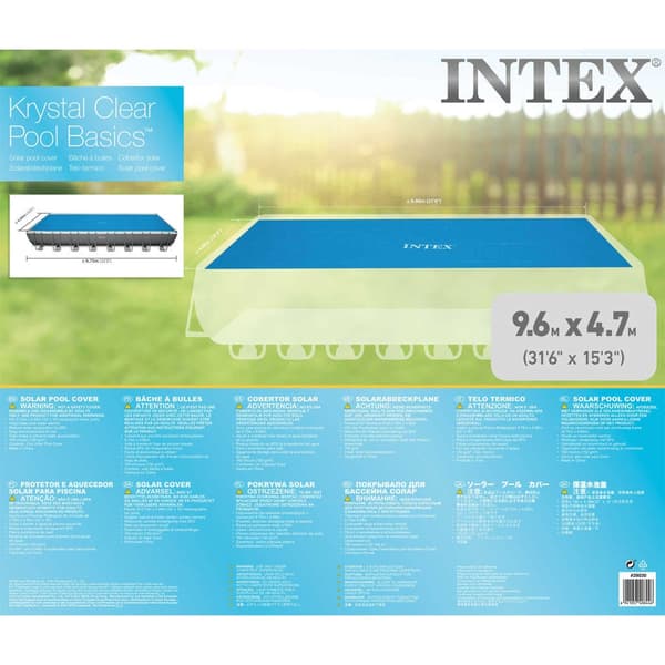INTEX solopvarmet poolovertræk rektangulær 975 x 488 cm