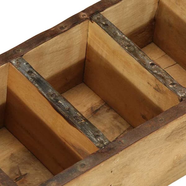 vidaXL Bakke 4 pcs Brun 30 x 14 x 9 cm Solid genbrugs træ