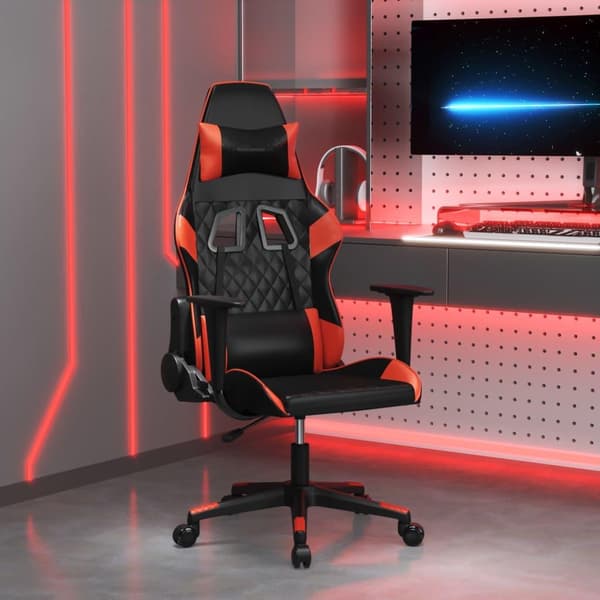 vidaXL gamingstol m. massagefunktion kunstlæder sort og rød