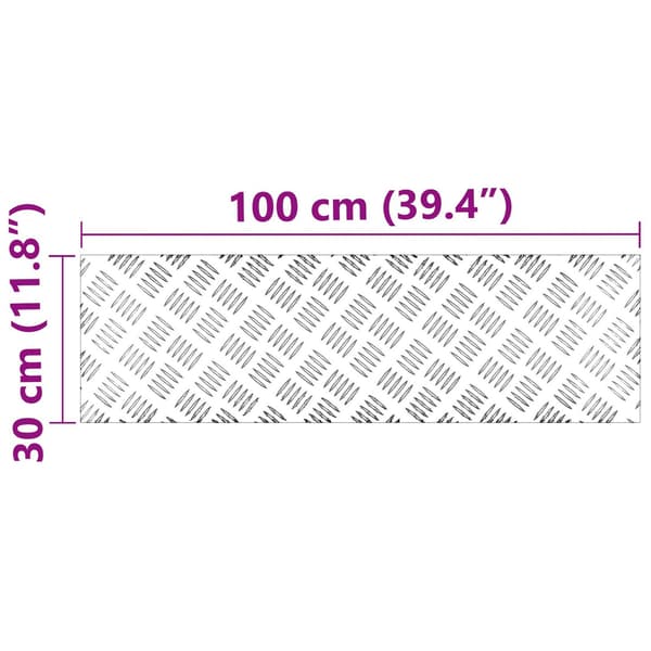 vidaXL Trappe Tread Rektangulær 4 pcs Sølv 100 x 30 cm Aluminium